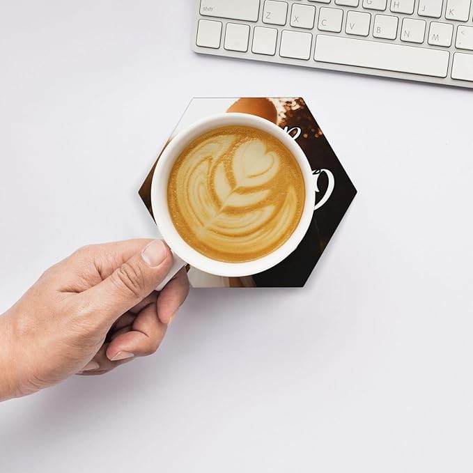 Custom Ceramic Coasters, Personalized Coasters with Photo Logo, Customized Cup Mat for Weddings, Bars, Coffee Table, Homes, Offices 6PCS