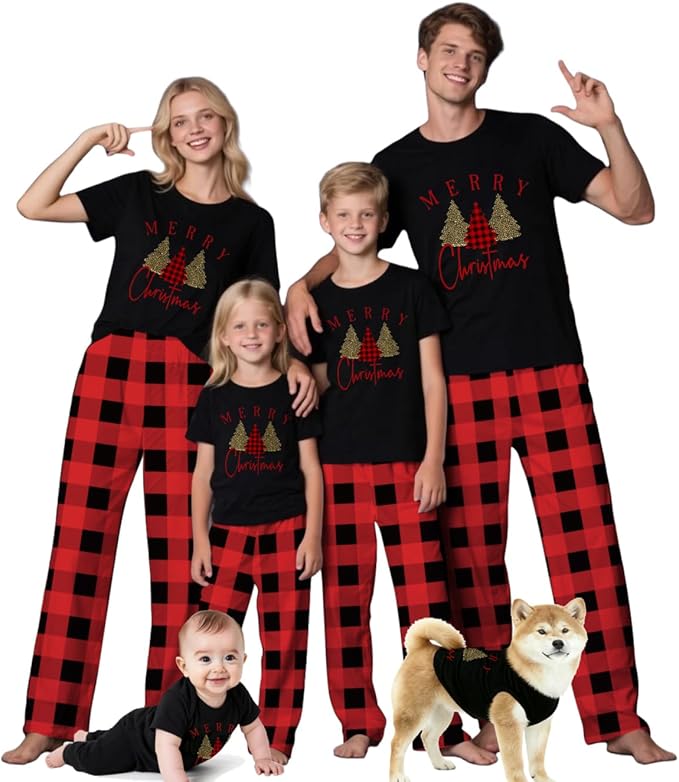 Family Christmas Pajamas Matching Sets Holiday Xmas Party Family Sleepwear Set Jammies for Couples