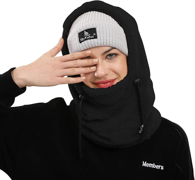 Shy Velvet Balaclava Wind-Resistant Winter Face Mask,Fleece Ski Mask for Men and Women,Warm Face Cover Hat Cap Scarf