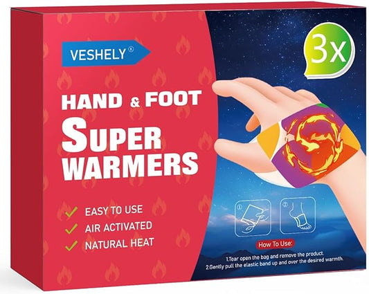 Hand Super Warmers - Long Lasting Natural Odorless Air Activated Warmers 10 Packs Heated Gloves