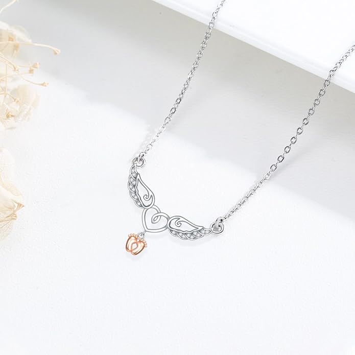 Angel Heart Miscarriage necklace loss of pregnancy for Mother 925 Sterling Silver necklace