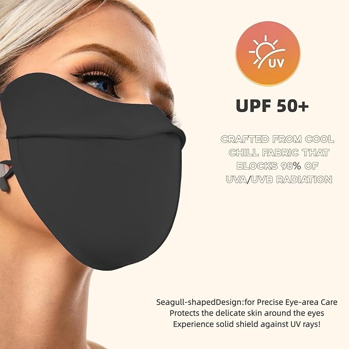 UPF 50+ UV Sun Protection Face Cover/Neck Balaclava Reusable Face Mask Dustproof Cooling Breathable