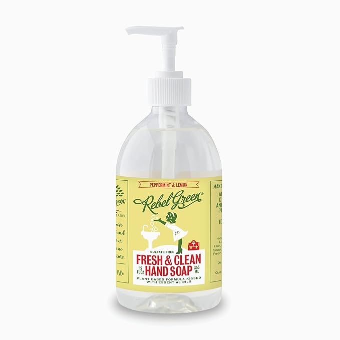 Rebel Green Fresh & Clean Hand Soap - Moisturizing Natural Liquid Hand Soap for Bathroom & Kitchen - Variety Pack, 12 fl oz Spray, Pack of 4