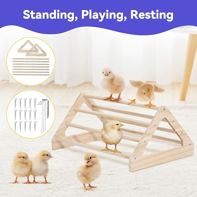 Pawaboo Chick Brooder Box for Chick Starter Kit, Green + Red + Wood Color | Brooder Pen/Chicken Supplies Brooders Box with Chicks Perch Brooding Up to 15 Chicks, Duck and Quail