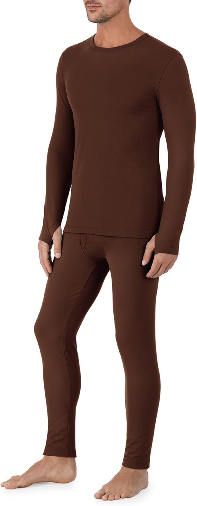 Cuddl Duds Mens Heavyweight Cold Weather Fleece Lined Thermal Set – Long Sleeve Shirt & Leggings – Lounge Sets for Men