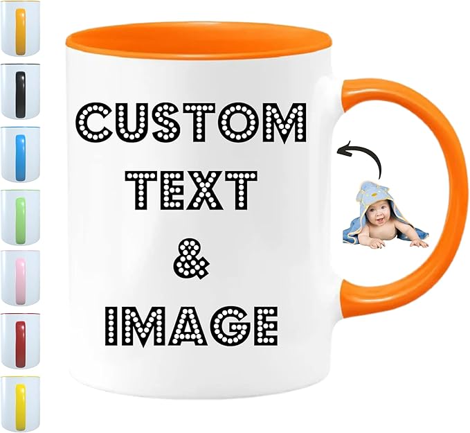 Custom Mug With Pictures - Personalized Coffee Mug With Photo, Text, Logo | Customized Gifts for Men & Women | Taza Personalizada 11oz Tea Cup Printed on Both Sides | Birthdays, Holidays, Mother’s Day