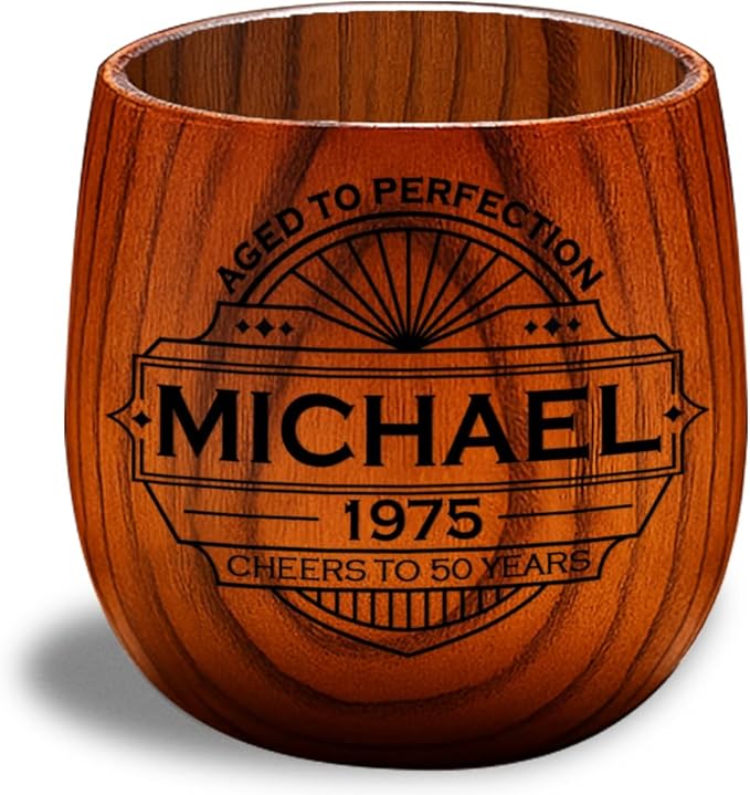 Personalized Wooden Whiskey Glass – Custom Bourbon Tumbler Old Fashioned Cups – Charred Bourbon Cup for Men, Dad, Husband, Brother, Boss – Groomsmen, Birthday, Retirement Gift (Retirement Gift)