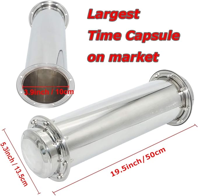 Large 19.5inch Stainless Steel Time Capsule Waterproof Container/Storage Bury