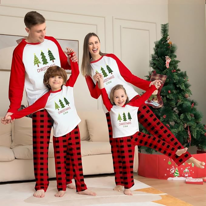 TEERAPHIQUE Christmas Pajamas for Family,Family Holiday Pajamas Matching Sets,Xmas Jammies for Couples