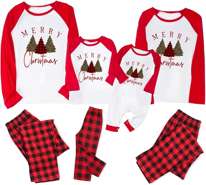 TEERAPHIQUE Christmas Pajamas for Family,Family Holiday Pajamas Matching Sets,Xmas Jammies for Couples