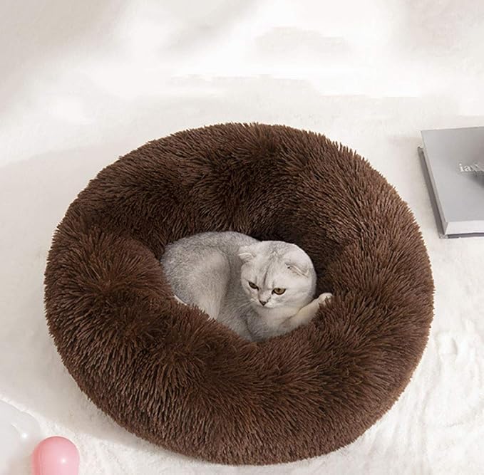 Cat Bed for Indoor Cats,Mini Plush Self Warming Kitten Bed, 20 Inch | Soft Round Fluffy Dog Bed and Cat Nest for Kittens and Small Dogs, Cozy Medium Bed for Indoor and Warm Autumn or Winter Sleep