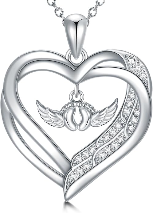 Angel Heart Miscarriage necklace loss of pregnancy for Mother 925 Sterling Silver necklace