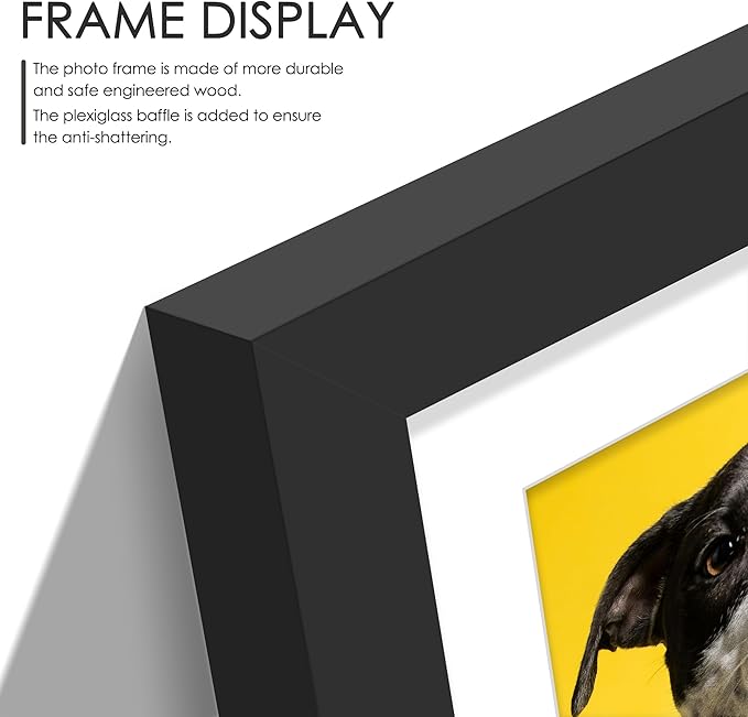 8x24 Collage Picture Frames Display Five 4x6 Picture Collage Wall Decor Wall Hanging or Tabletop Black