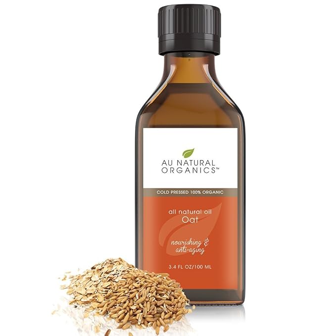 Au Natural Organics Oat Oil for Skin and Hair - Organic Cold Pressed Avena Sativa Kernal Oil, Moisturizing Face & Body Oils for Eczema, Scars & Dry Skin - Soap Making, Cleansing & Hydration, 100ml
