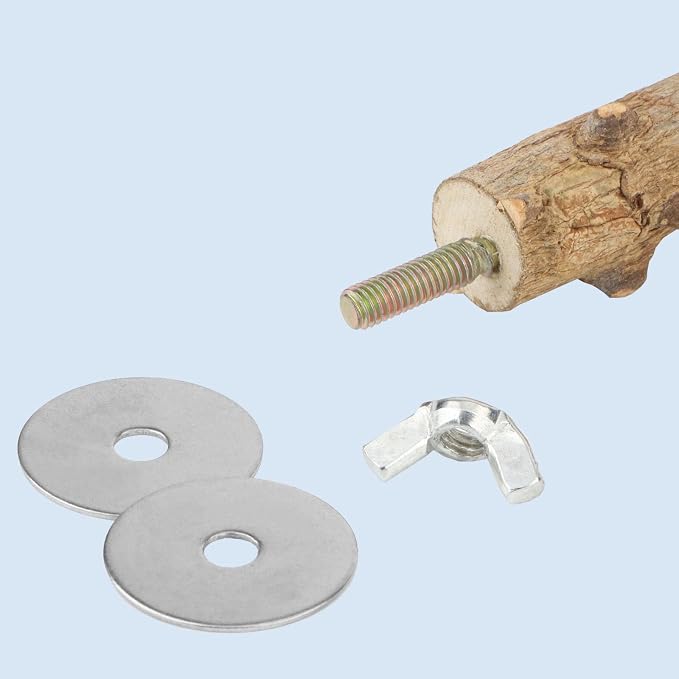 Hypeety Natural Prickly Ash Wood Perch Bird Paw Grinding Stand, 7.86''/20cm | Paw and beak grinding perch, bark texture for grip, chew-proof and durable, beak for budgie/parakeet/cockatiel/lovebird