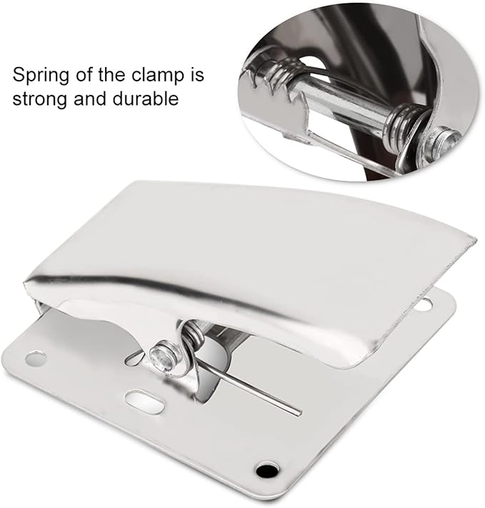 Fish Clamp, Stainless Steel with 6 Screws Fillet Tool for Cleaning Tables Bait Boards Fishing Reels Maintenance for Anglers and Outdoor Cleaning Scenarios