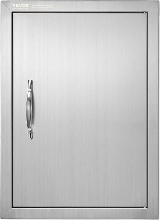 VEVOR Outdoor BBQ Access Door, 16W x 22H Inch, Stainless Steel Flush Mount, Vertical Door with Handle for Grilling Station