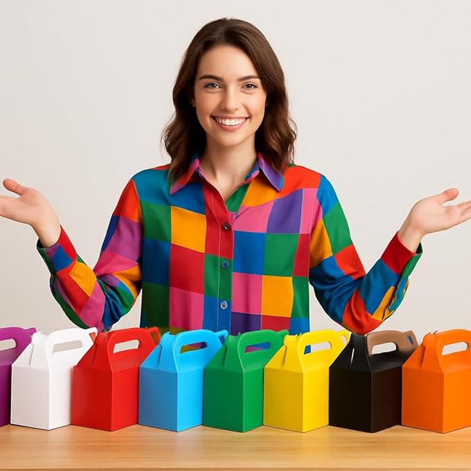 24Pack Large Party Favor Boxes,Green Treat Boxes, (9.45 * 5 * 5"),Large Goodie Boxes, Gable Gift Boxes with Handles,Candy Boxes for Kids Birthday Baby Shower Wedding Halloween Christmas.