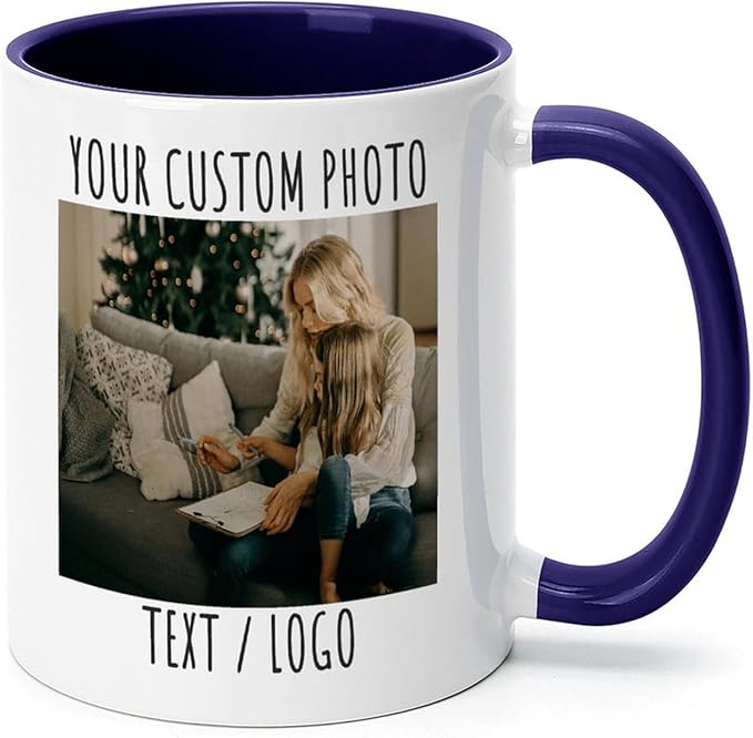 Custom Mug - Personalized Coffee Mug with Image, Logo, or Text | Custom Photo Cup | Customized 11 Oz Ceramic Tea Cup Taza Personalizadas Custom Gifts for Men & Women