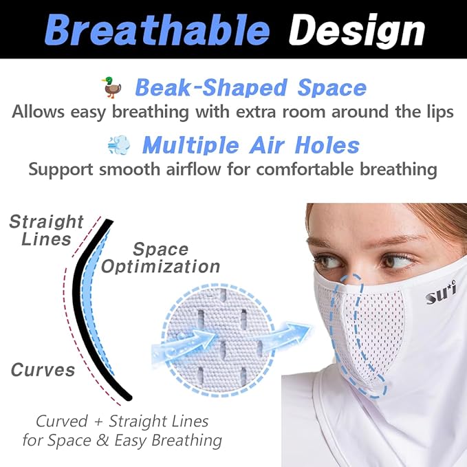 KOREA (Type A) UV Sun Protection Balaclava Half Face Mask - For Golf, Hiking, Running, Cycling & Outdoor Sports