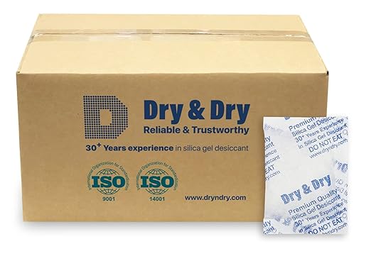 Dry & Dry 20 Gram Silica Gel Packets - 800 Rechargeable Fabric Silica Packs, Desiccant Packs for Storage