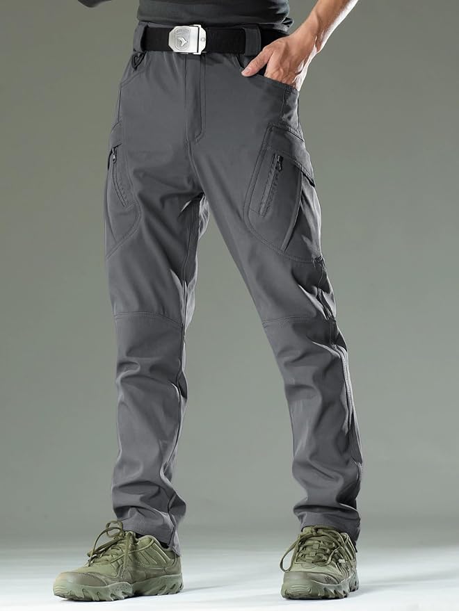 AUTIWITUA Men's Tactical Cargo Pants Water Resistant Lightweight Hiking Pants Outdoor Work Pants with Multi Pockets(No Belt)