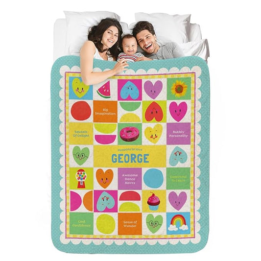 I See Me! Personalized Blanket- Name Blanket - Christening Gift - Baptism Gift - Custom Baby, Newborn, Quilted Throw Blanket