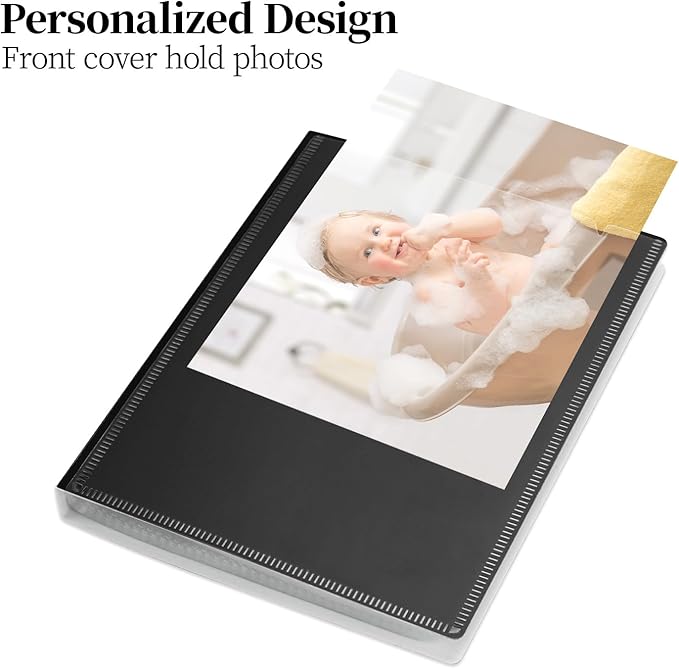 Vienrose Small Photo Album 6-Pack 4 x 6 Photo Book Album, Each Picture Book Holds 52 Photos Mini Photo Book with Customizable Cover, Postcard Album, Baby Photo Albums (Black)
