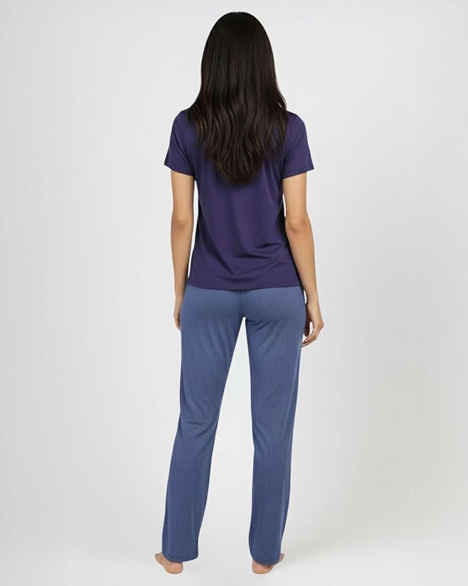 Real Essentials 2 Pack: Women's Comfy Pajama Sets - Short & Long Sleeve Ladies Loungewear Sleepwear PJs (Available In Plus)