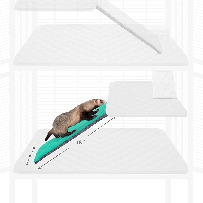 Paw Inspired Fitted Fleece Ramp Cover for Critter Nation Cage, Green | Ladder Liner for Ferret Nation/Critter Nation Cage, For Ferrets, Rats, Chinchillas, Hedgehogs, Small Animals, Pets