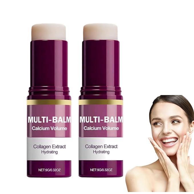 Multi Balm Stick - Hydrating & Firming Face Balm for Eyes, Lips & Neck - With Collagen & Vitamin E - Skin Barrier Care for Delicate Skin - 9g (2)