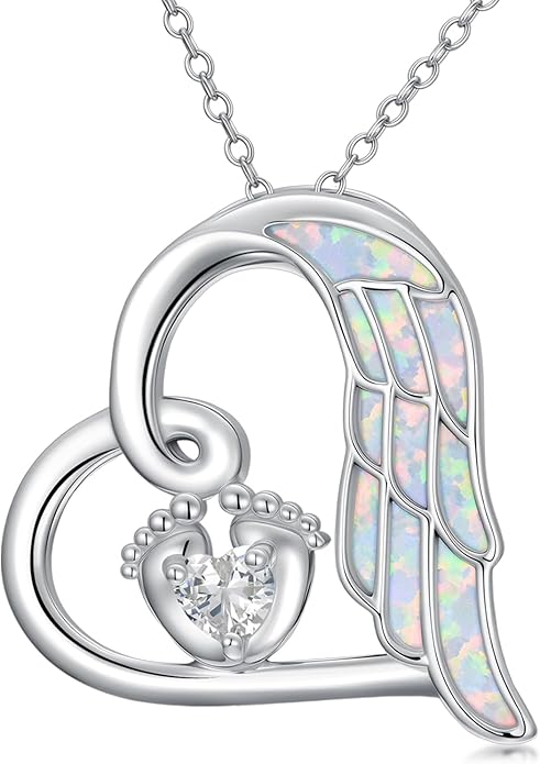 Miscarriage Necklace Gifts for Mothers 925 Sterling Silver Mommy of An Angel Pendant Memorial Jewelry Loss of Pregnancy Sympathy Gifts for Women
