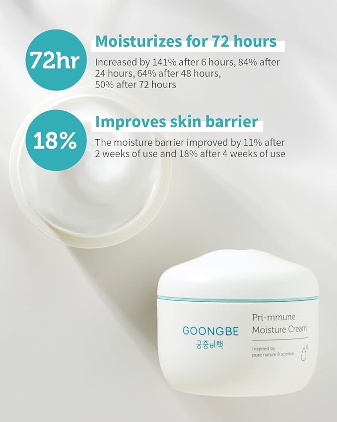 GOONGBE Pri-mmune Moisture Lotion & Cream - Korean Baby Moisturizer - Hypoallergenic Moisturizing & Calming Daily Moisturizer - Fast Absorbing, Naturally Derived Non-Greasy, 11.8oz + 6.1oz.