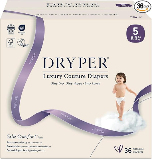 Baby Nappies - Size 5 (13-18kg / 28-39 lbs), 6 x 6 Nappies (36 Total), Ultra Soft Nappies Super Absorption Core Disposable Baby Diapers