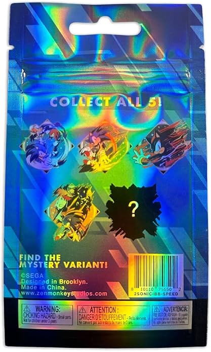 Sonic the Hedgehog Blind Bag Enamel Pin – Speed Stamp Series Mystery Collectible (Officially Licensed, Zen Monkey Studios)