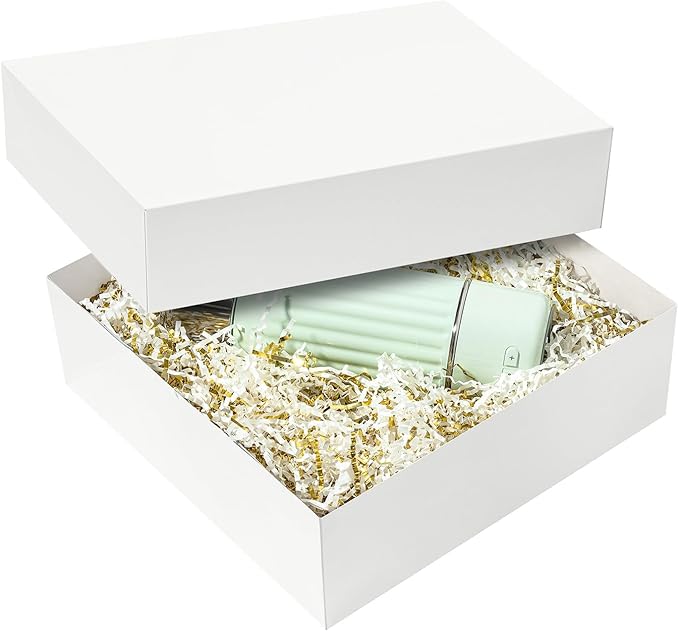 12x12x4 Inches Large Gift Boxes with Lids 16 Pack Extra Deep Square Shirt Clothes Scarf Box for Christmas Presents, Holidays, Birthday, Wedding Gift Wrapping White