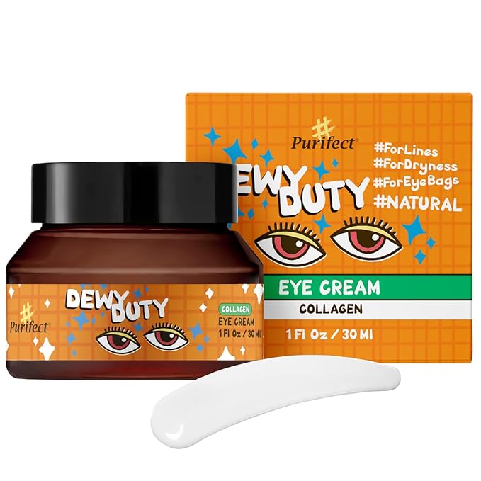 Purifect Plumping Collagen Eye Cream for Dark Circles, Wrinkles, Puffiness, Dry & Sensitive Skin – Made in USA | Anti-Aging firming face cream with 7 Types of Collagen, Panthenol & Hyaluronic Acid