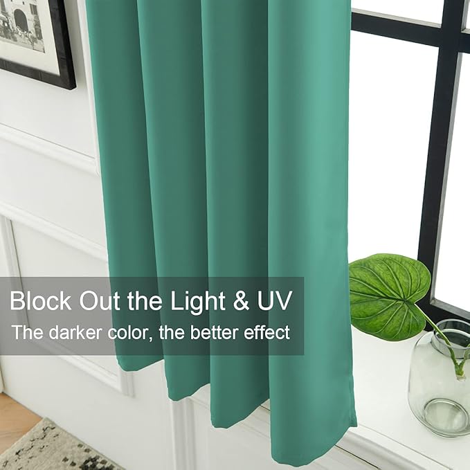 LA PALMA Thermal Insulated Blackout Darkening Grommet Living Room Curtains Window Drapes for Bedroom Pack of 2 Panels