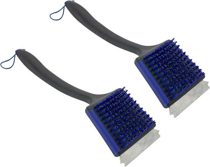 Nexgrill 19" Grill Brush with Scraper – Nylon Bristles for BBQ Cleaning – Heavy-Duty Grill Accessory for Outdoor Cooking, Camping, Tailgating - 530-0040A (2 Pack)