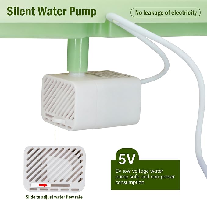 Automatic Bird Bath for Cage, Parakeet Bath with Pump | Indoor Bird Shower with Running Water, Filter, Bird Cage Accessory for Pet Birds Conure Budgies Cockatiels Lovebird