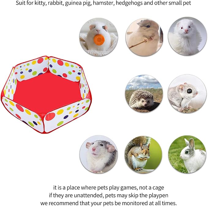 Amakunft Pop-Up Rabbit Playpen for Small Pets – Quick Open & Fold-Flat Hamster Play Pen · Indoor & Outdoor Playpen Bunny Pen with Travel-Friendly for Gunea Pig, Hedgehog, Bearded Dragon