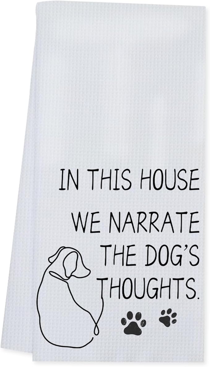 Kitchen Towels for Friends, Gifts for Dog Lovers, Funny Dish Towels for Dog Moms (16x24in)