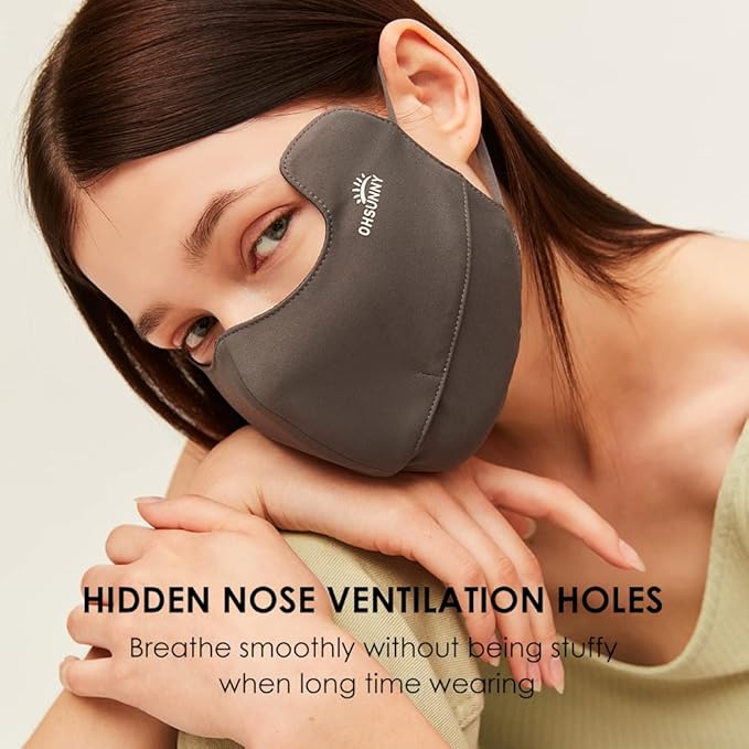 Sun Protection UPF 50+ UV Face Cover Summer Face Mask Neck Gaiter with Ear Loops SLN3M308