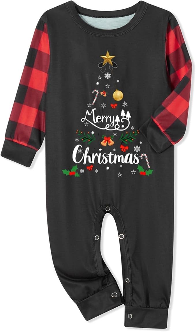 Matching Family Christmas Pajamas Set Elk/Tree/Plaid Holiday Sleepwear Xmas Family Jammies