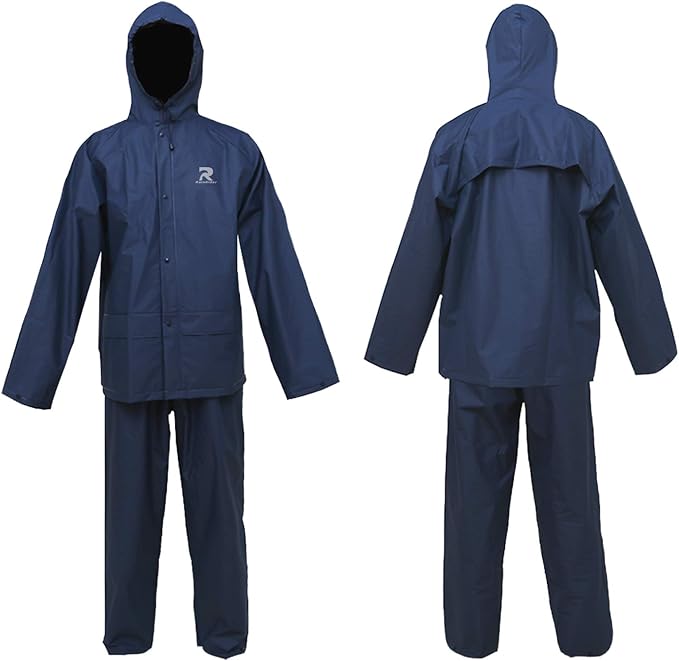 Ultra-Lite Rain Suit for Men Women Waterproof Protective Rain Coat with Pants 2 Pieces Rain Gear