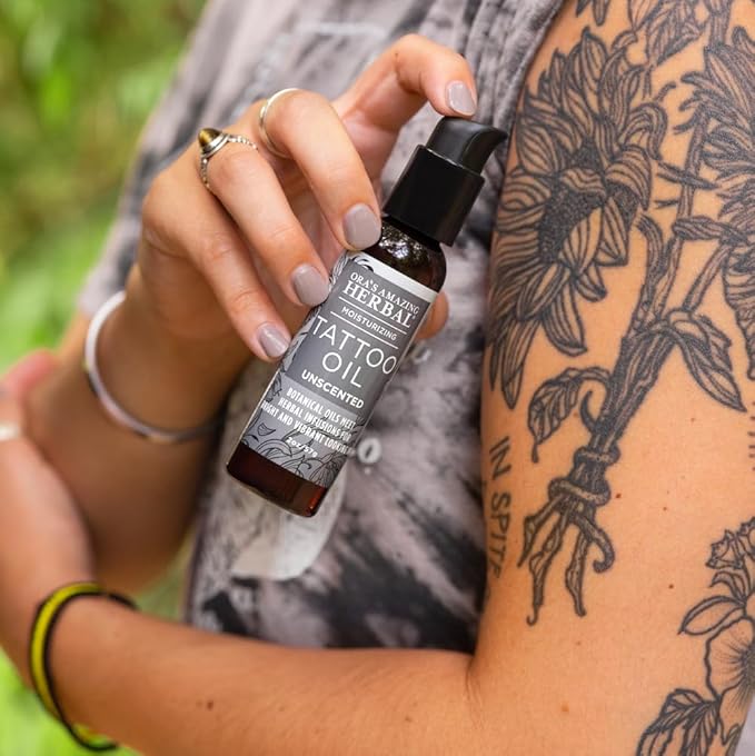 All The Tattoo Aftercare Set, Tattoo Salve, Oil & Soap, Natural Tattoo Aftercare Set, Balm, Moisturizer, Made in the USA, Ora's Amazing Herbal