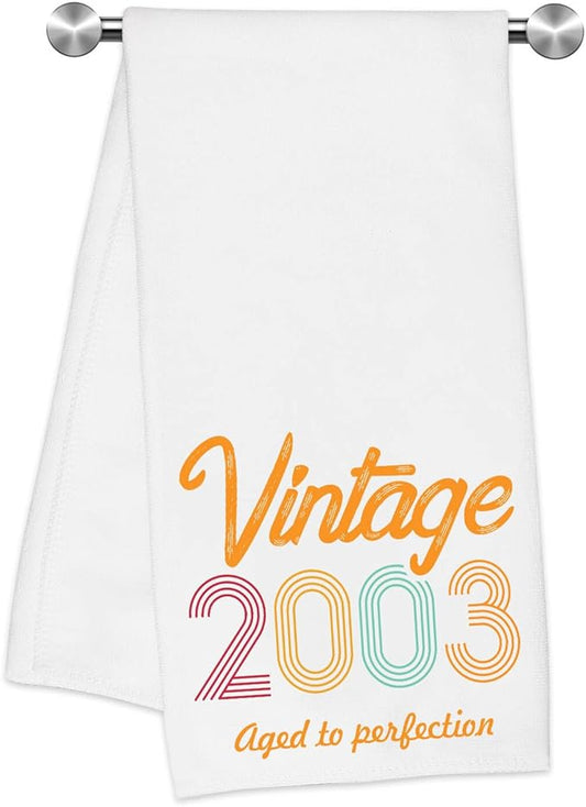 22th Birthday Gifts for Her Him,2003 Birthday Gifts Hand Towels for Her Him Friends Turning 22,22 Year Old Birthday Gifts Birthday Decor for Her,2003 Retro 22th Kitchen Towels