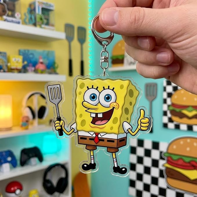 PumpCar Acrylic Keychain Double-Sided Charm Key Ring with Metal Clip Backpack Charm Bag and Car Key Accessory Collectible