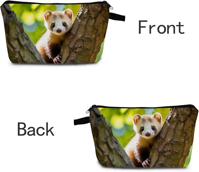 Ferret Makeup Bag for Women Travel Cosmetic Organizer Bag Teacher Appreciation Gifts Small Zipper Toiletry Bag