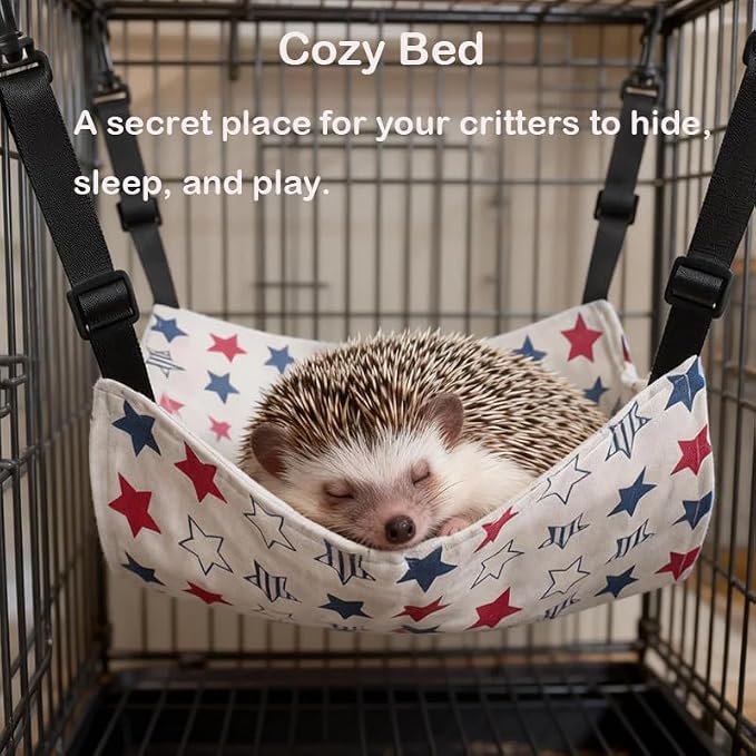 5 Pcs Hedgehog Adjustable Hammock with Hideout Tunnel Interactive Bell Ball Toys Stuffed Toy 3 Way Collapsible Small Pet Tunnels and Tubes Hedgehog Hide Hanging Bed for Cage Accessories
